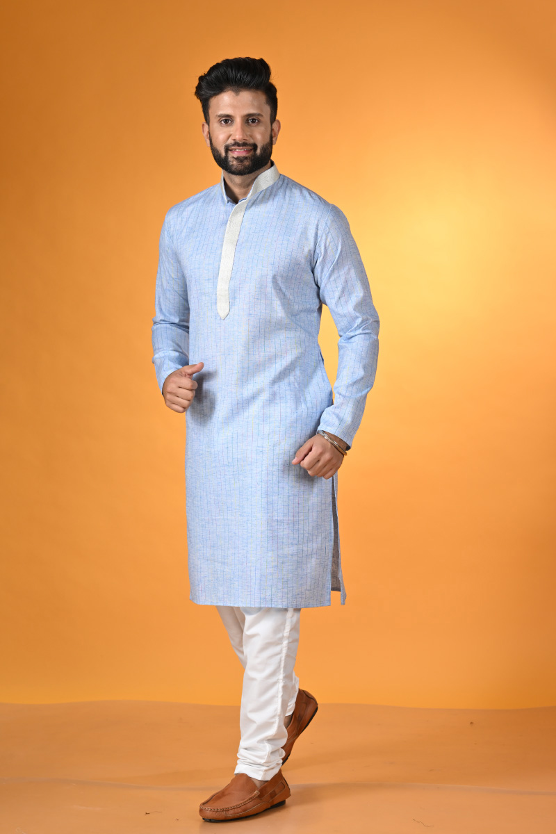 Striped Kurta with collar detail Ranjh India